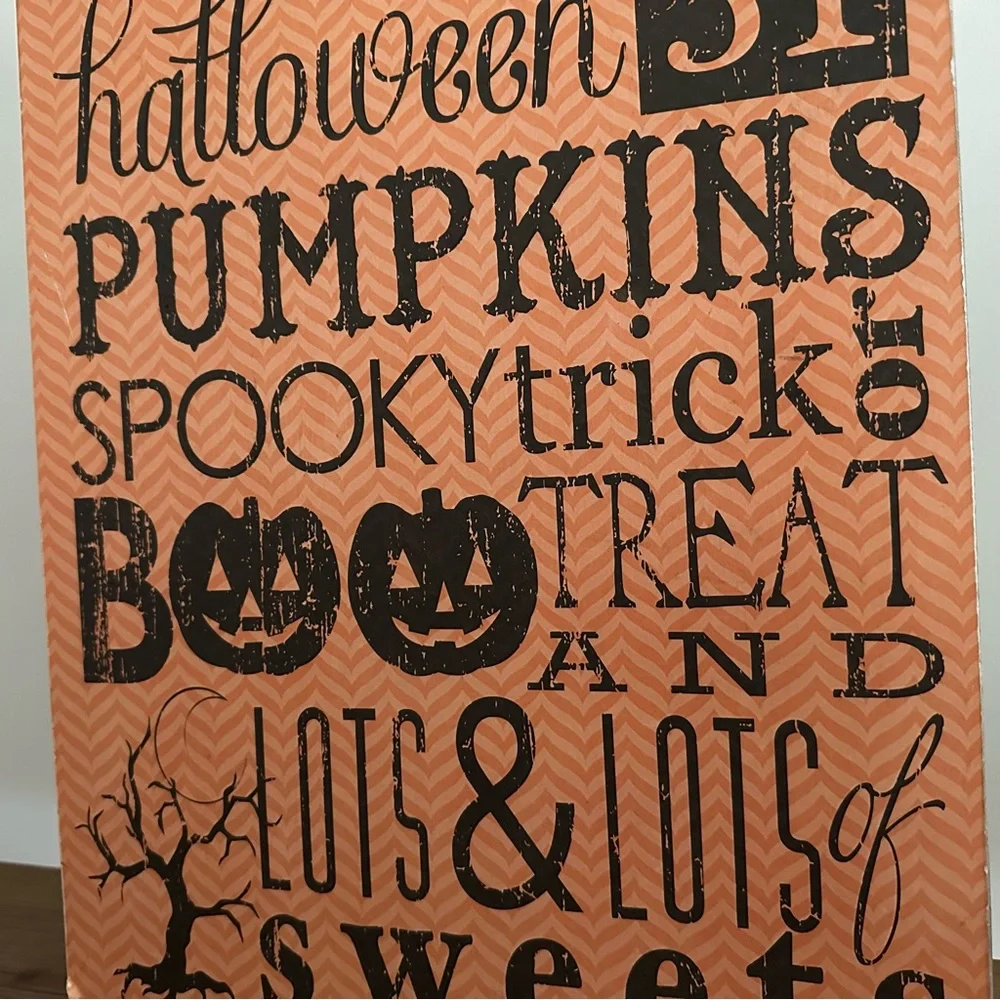 Halloween Decor Bundle Set of 2 Wood Signs - Pumpkins, Trick or Treat, Spooky